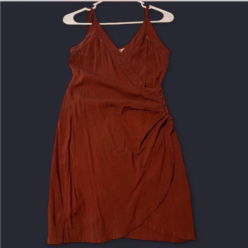 Free People Terracotta mini wrap dress🧡🤎